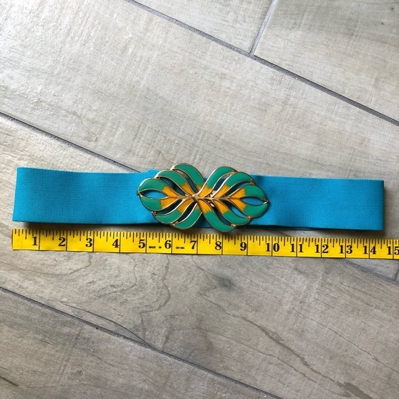 Vintage belts bundle - teal leaf and magenta blue braid. main image 5